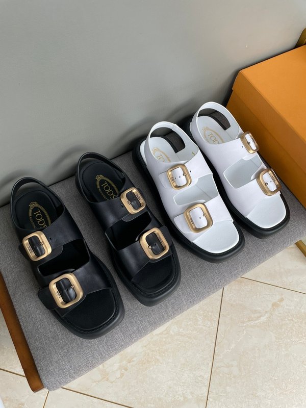 TODS 토즈 클래식 더블 T 로고 슬리퍼 001-229092