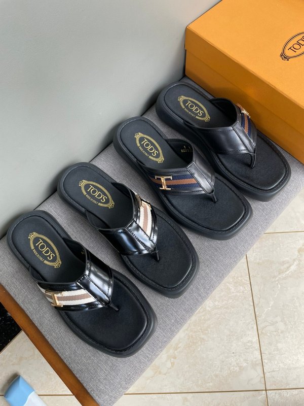 TODS 토즈 클래식 더블 T 로고 슬리퍼 001-229092