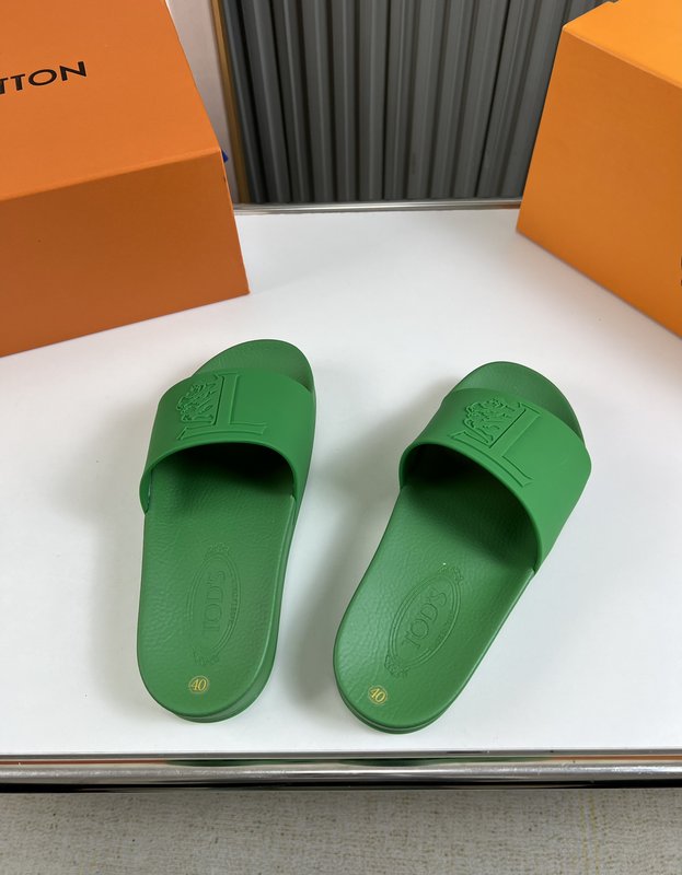 TOD'S 커플 그린 슬리퍼 001-229104