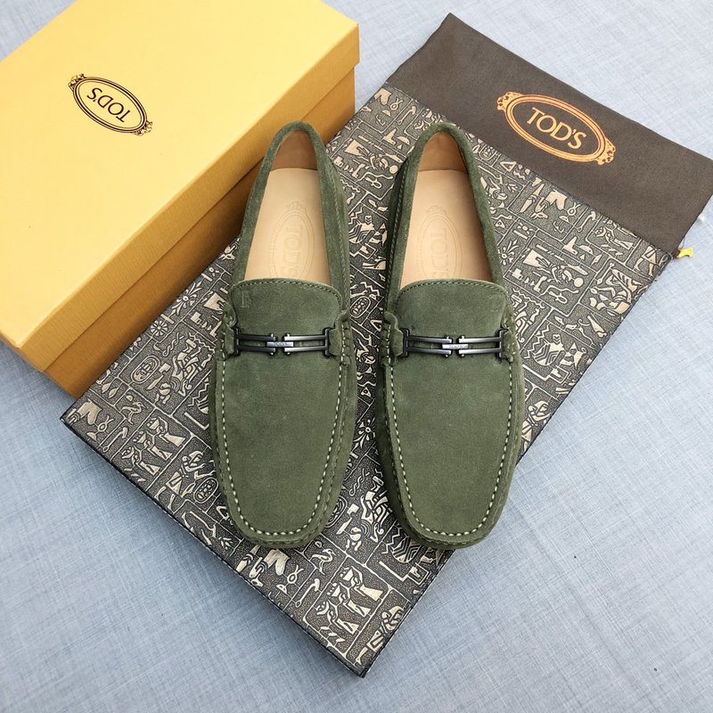 Tods 남성 스웨이드 로퍼 군녹색 001-229115