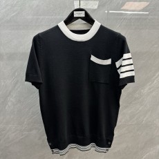 톰브라운 남성 라운드넥 컬러 블록 니트 반팔 001-229527