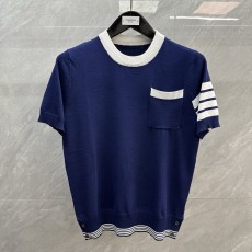 톰브라운 남성 라운드넥 컬러 블록 니트 티셔츠 001-229528