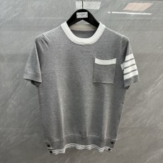톰브라운 남성 라운드넥 컬러 블록 니트 반팔 001-229529