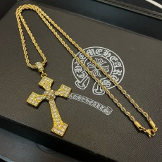 크롬하츠 빈티지 풀다이아몬드 십자가 목걸이 001-229546
