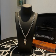 크롬하츠 클래식 십자화 호루라기 스카우트 플라워 목걸이 001-229555