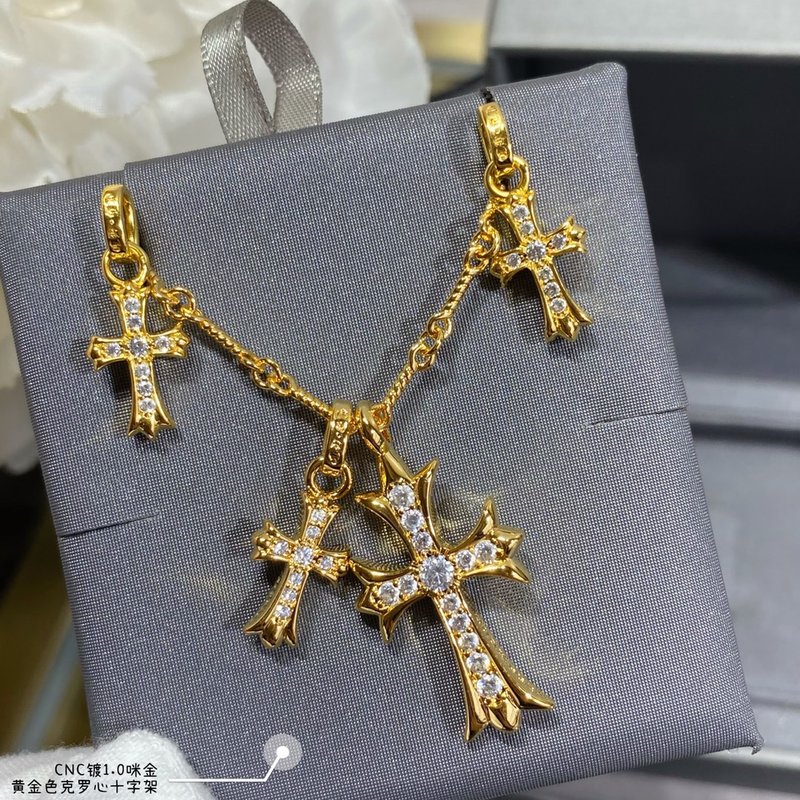 크롬하츠 골드 크로스 이어링 유니섹스 커플 001-229588