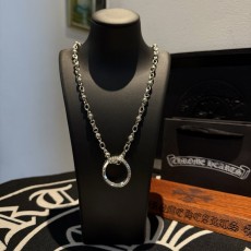 크롬하츠 빈티지 십자 꽃볼 링 펜던트 목걸이 001-229590