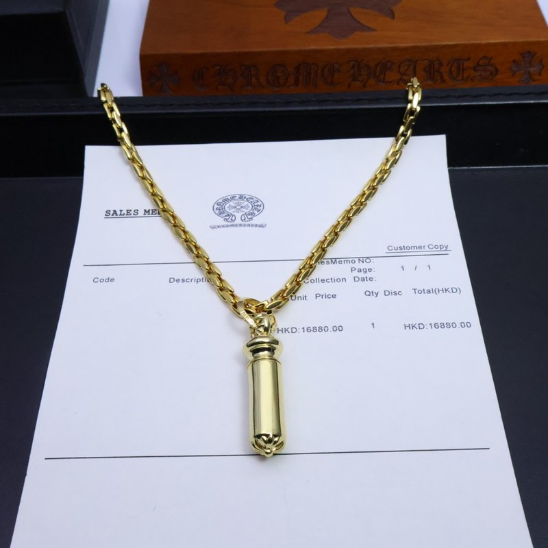 크롬하츠 빈티지 크로스 골드 컬러 목걸이 001-229653