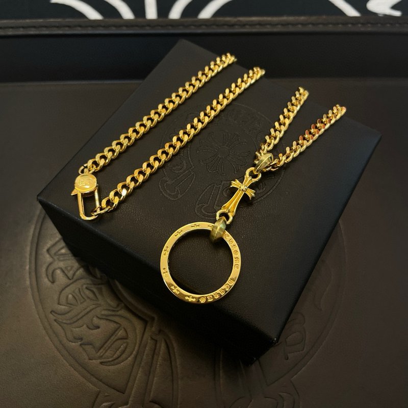 크롬하츠 빈티지 크로스 메달리온 목걸이 001-229658