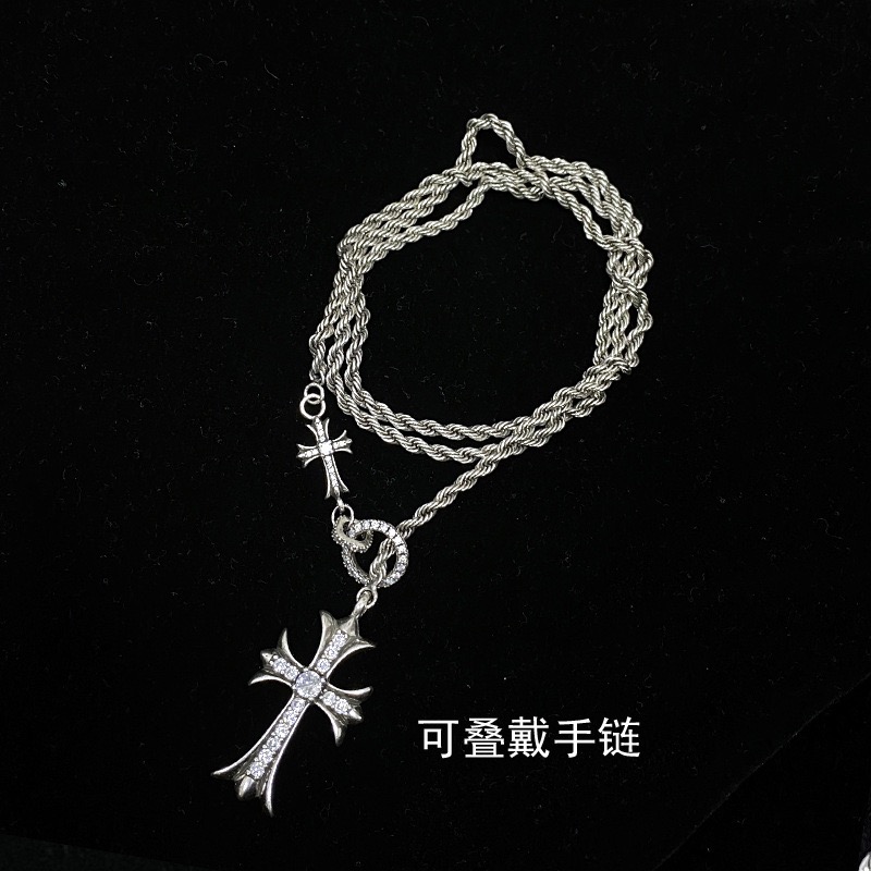크롬하츠 빈티지 십자가 목걸이 001-229670