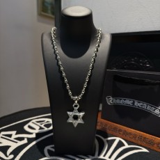 크롬하츠 빈티지 스컬 육각별 목걸이 001-229671