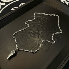 크롬하츠 화이트 다이아몬드 십자가 스카우트 꽃 목걸이 001-229780