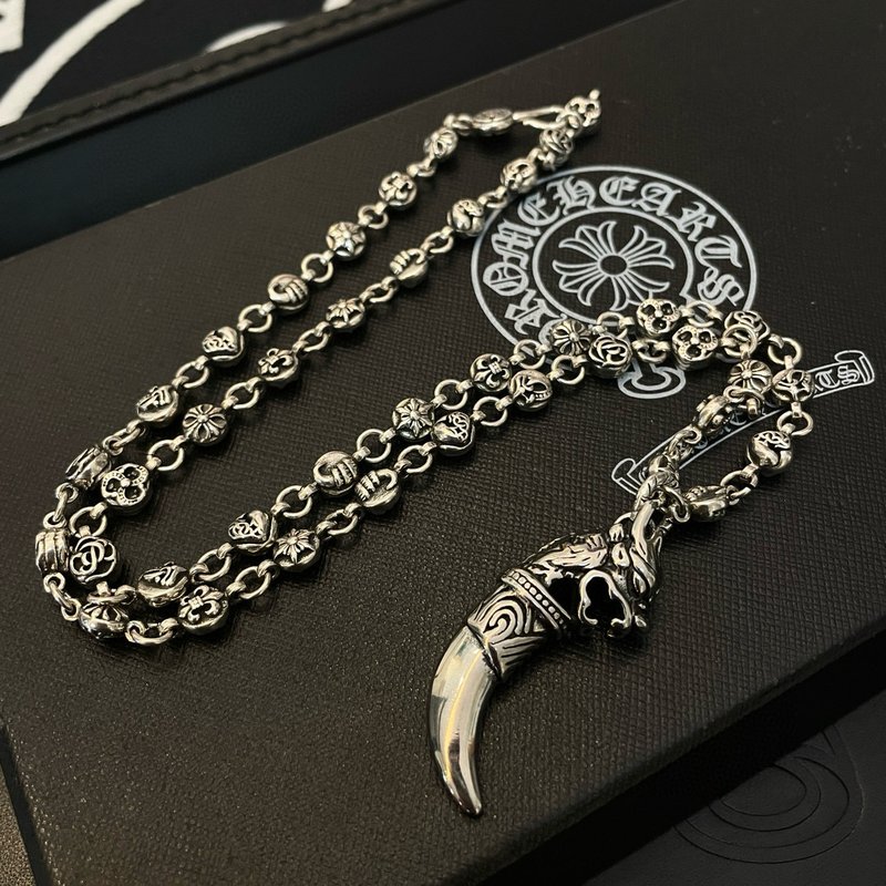 크롬하츠 빈티지 플라워볼 크로스 목걸이 001-229781