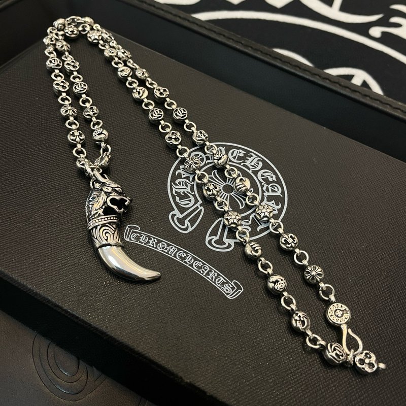 크롬하츠 빈티지 플라워볼 크로스 목걸이 001-229781