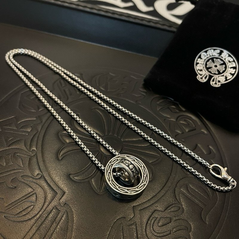 크롬하츠 빈티지 더블링 펜던트 목걸이 001-229800