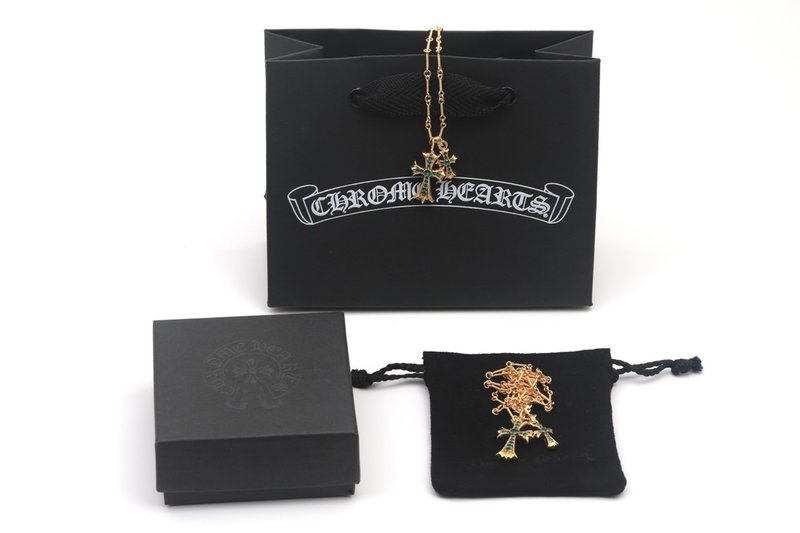 크롬하츠 크로스 더블 펜던트 대나무 목걸이 001-229816
