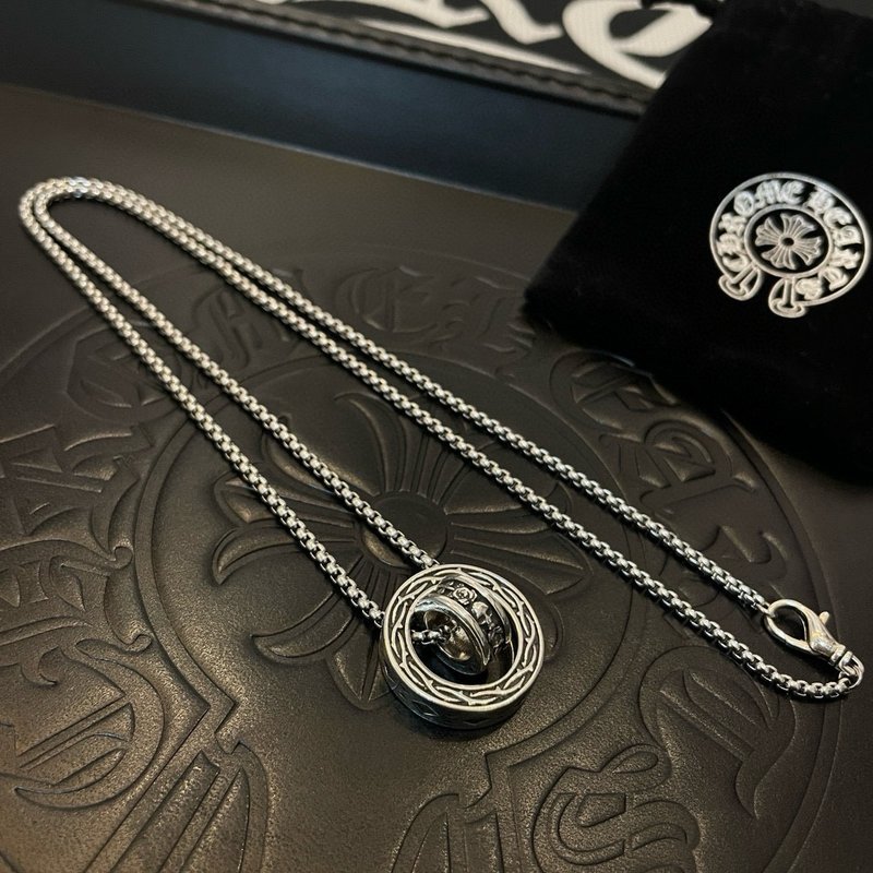 크롬하츠 빈티지 더블링 펜던트 목걸이 001-229835