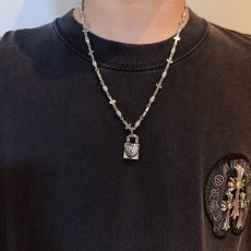 크롬하츠 빈티지 십자가 덩굴 하트 자물쇠 목걸이 001-229838
