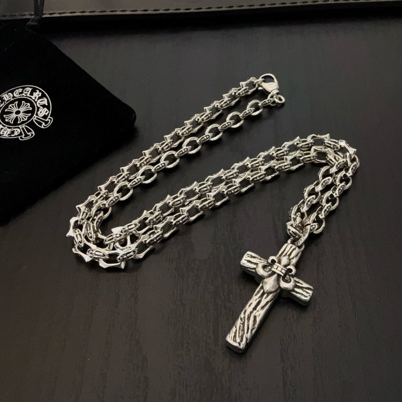 크롬하츠 빈티지 십자군 꽃 목걸이 001-229859