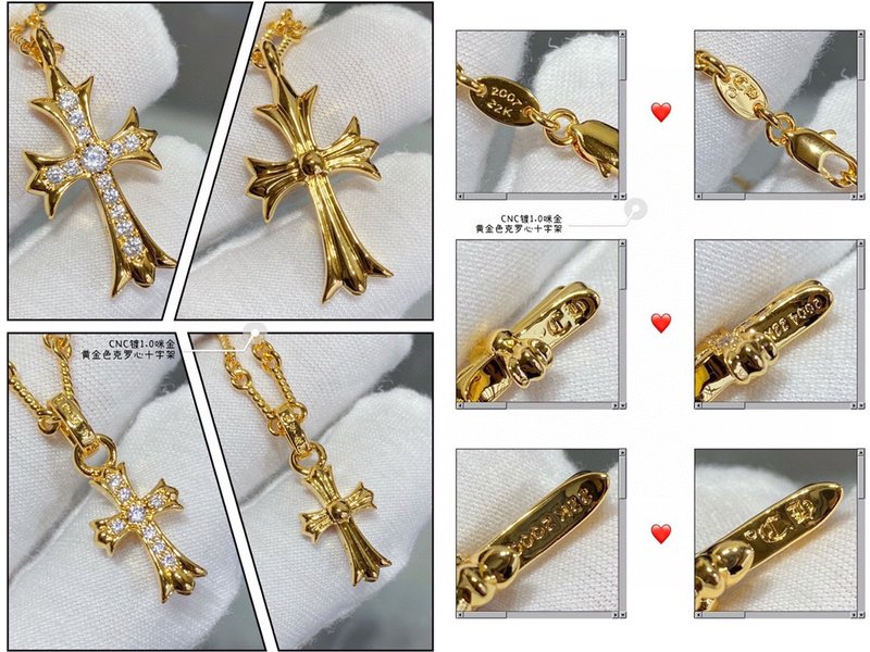 크롬하츠 더블 크로스 목걸이 유니섹스 001-229892