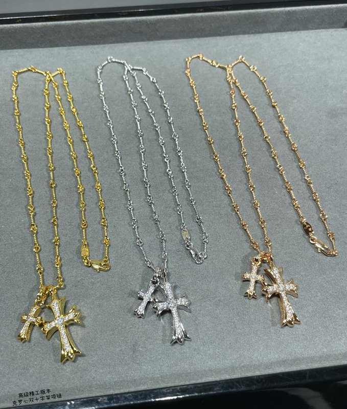 크롬하츠 더블 크로스 목걸이 유니섹스 001-229892