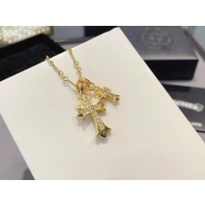 크롬하츠 더블 크로스 목걸이 도금 골드 001-229897