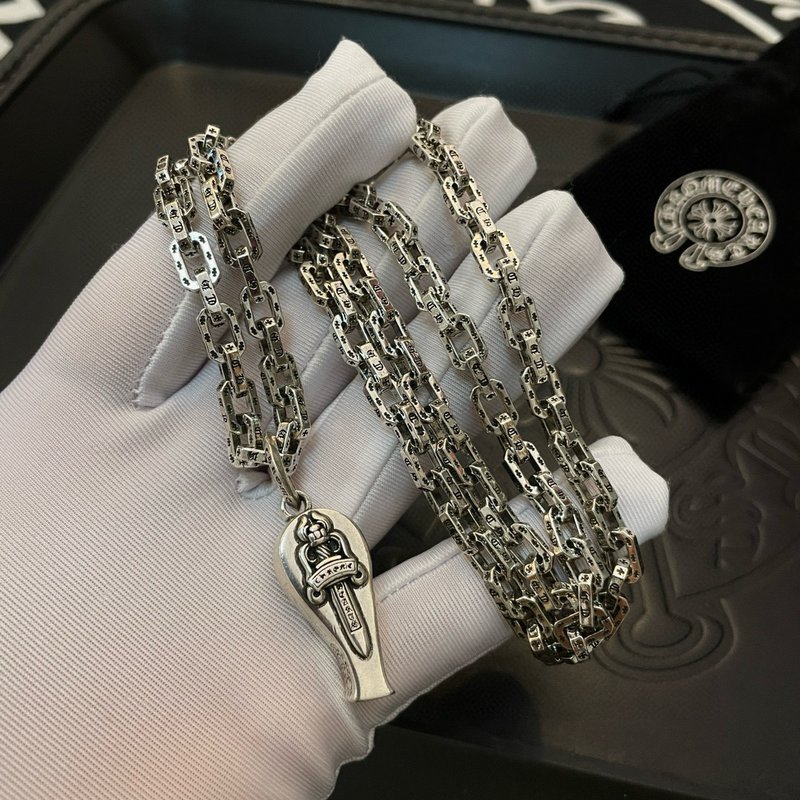 크롬하츠 빈티지 호루라기 검 펜던트 목걸이 001-229937