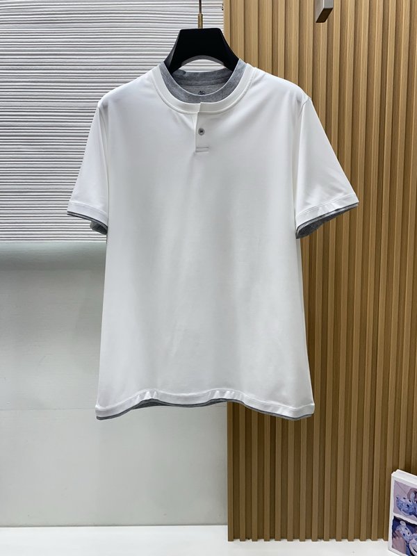 브루넬로 쿠치넬리 남성 라운드넥 반팔 티셔츠 001-230762