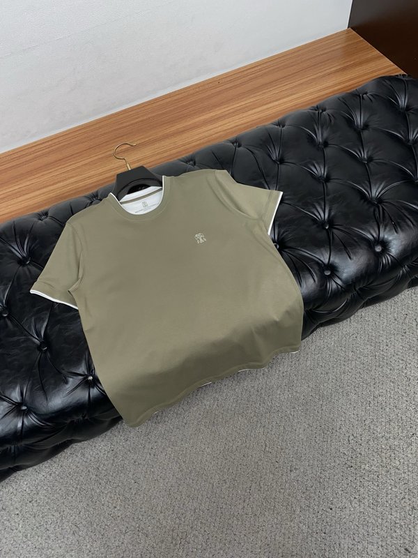 이른 봄 머서라이즈드 코튼 라운드 넥 반팔 티셔츠 001-230769