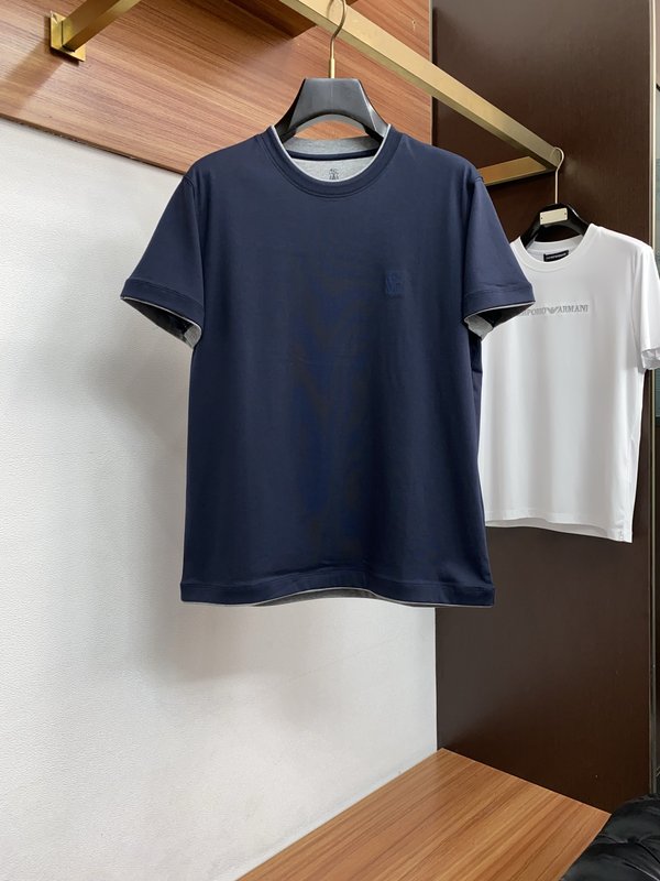 이른 봄 라운드넥 반팔 티셔츠 001-230770