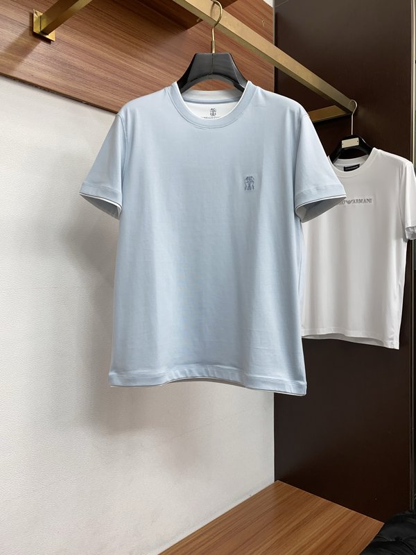 이른 봄 라운드넥 반팔 티셔츠 001-230771
