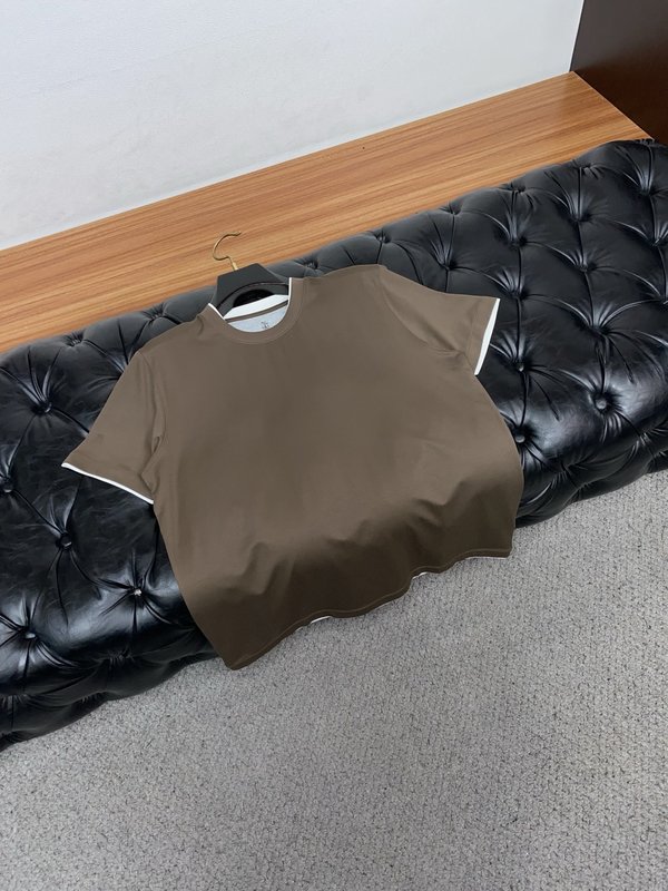 브루넬로 쿠치넬리 남성 라운드넥 반팔 티셔츠 001-230774