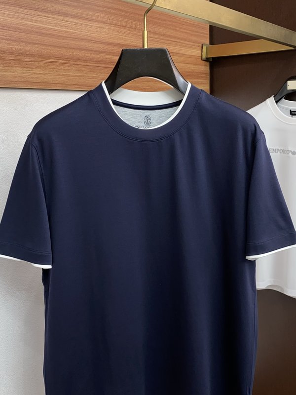 이른 봄 머서라이즈드 코튼 라운드 넥 반팔 티셔츠 001-230782