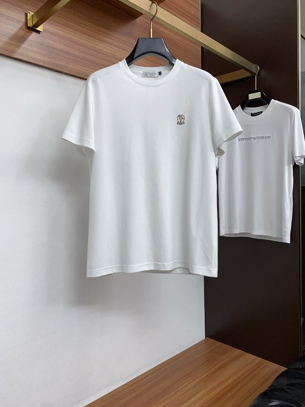 봄여름 신상 라운드넥 반팔 자수 티셔츠 001-230817