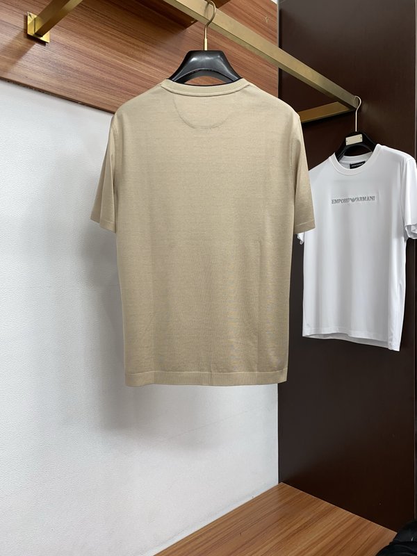 남성 라운드넥 반팔 티셔츠 실크 코튼 혼방 001-230826