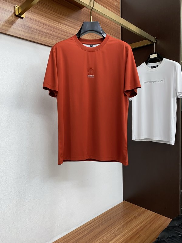 브루넬로 쿠치넬리 남성 라운드넥 반팔 티셔츠 001-230830