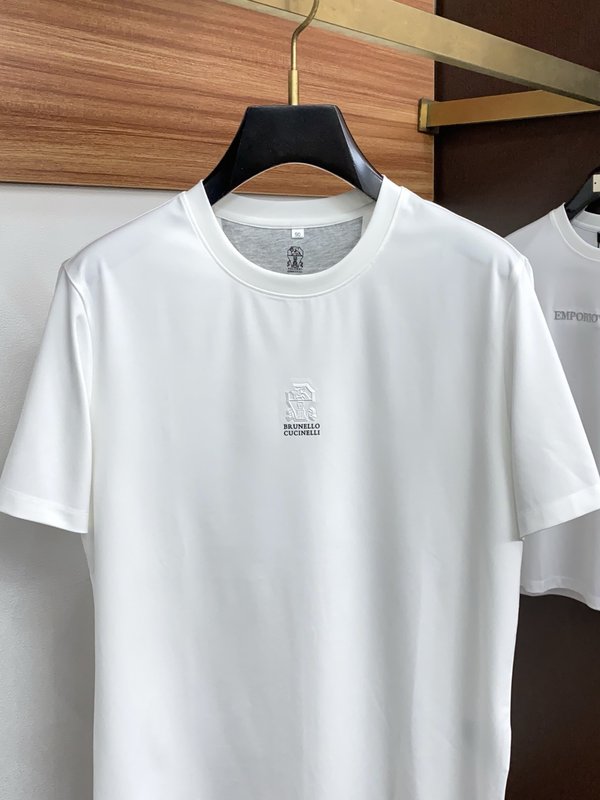 브루넬로 쿠치넬리 남성 라운드넥 반팔 티셔츠 001-230831