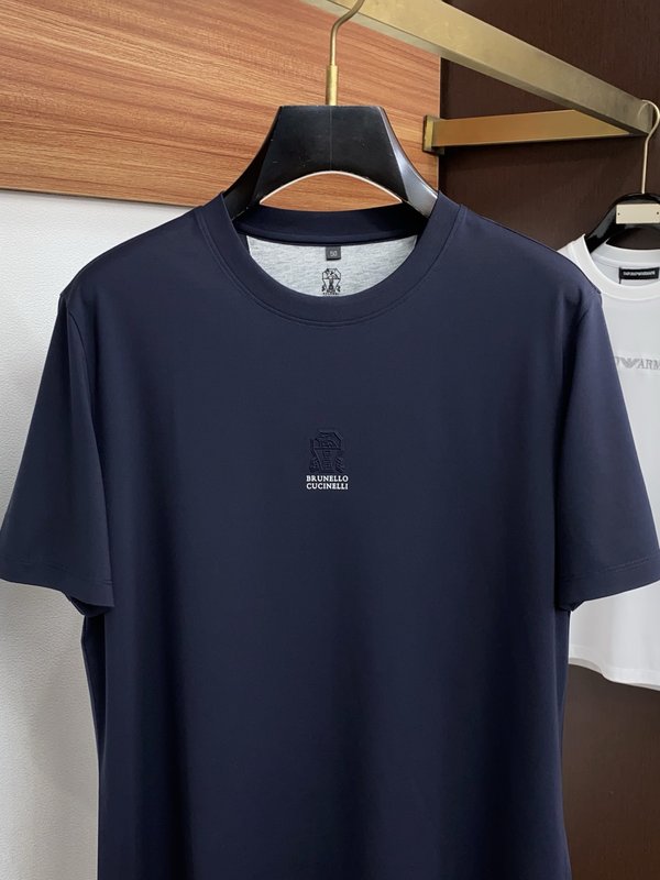 브루넬로 쿠치넬리 남성 라운드넥 반팔 티셔츠 001-230840