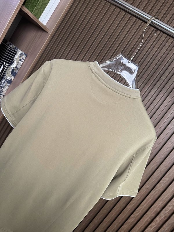 신장 면 심플 라운드넥 반팔 티셔츠 001-230845
