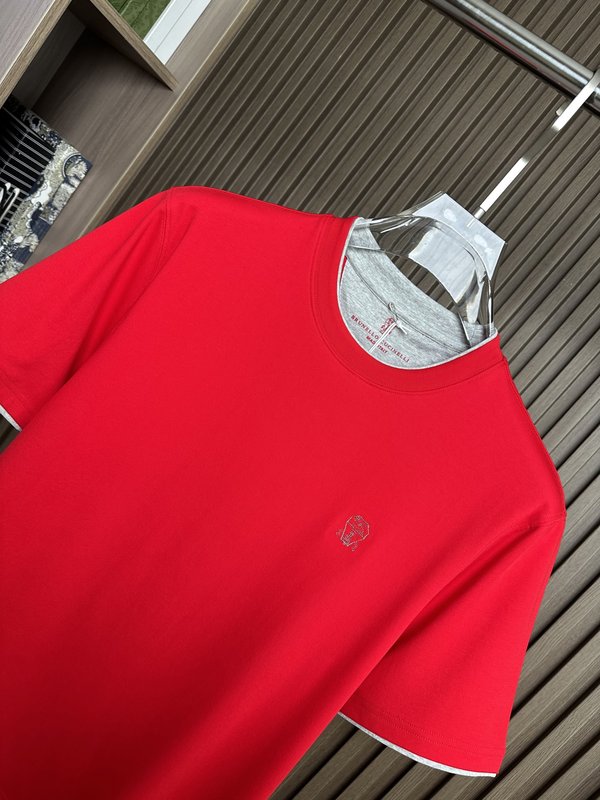 신장 면 더블 가사 라운드 넥 반팔 티셔츠 001-230851