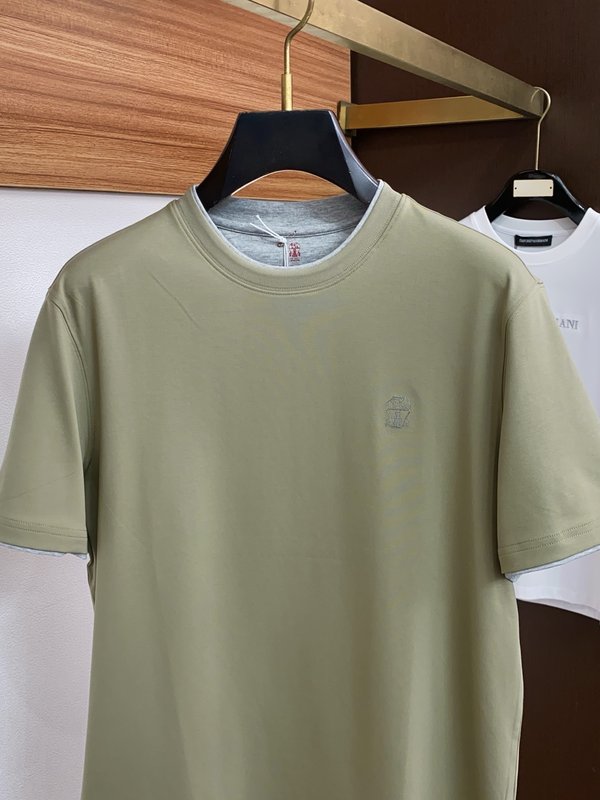 브루넬로 쿠치넬리 라운드넥 반팔 티셔츠 001-230868