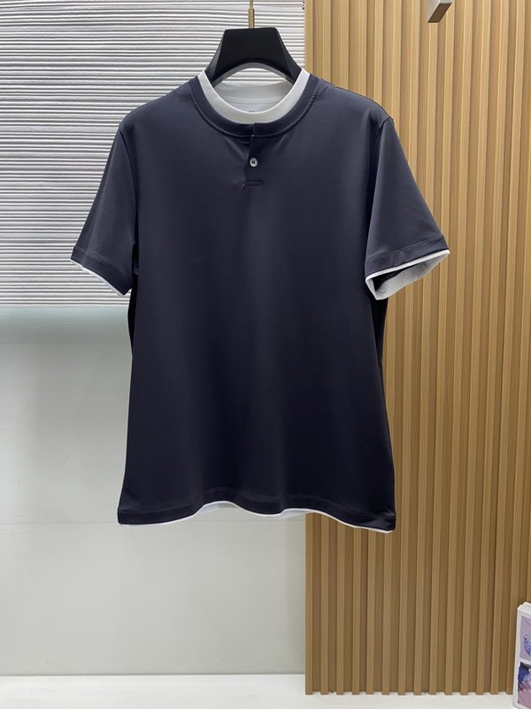 이른 봄 머서화 코튼 라운드 넥 반팔 티셔츠 001-230872