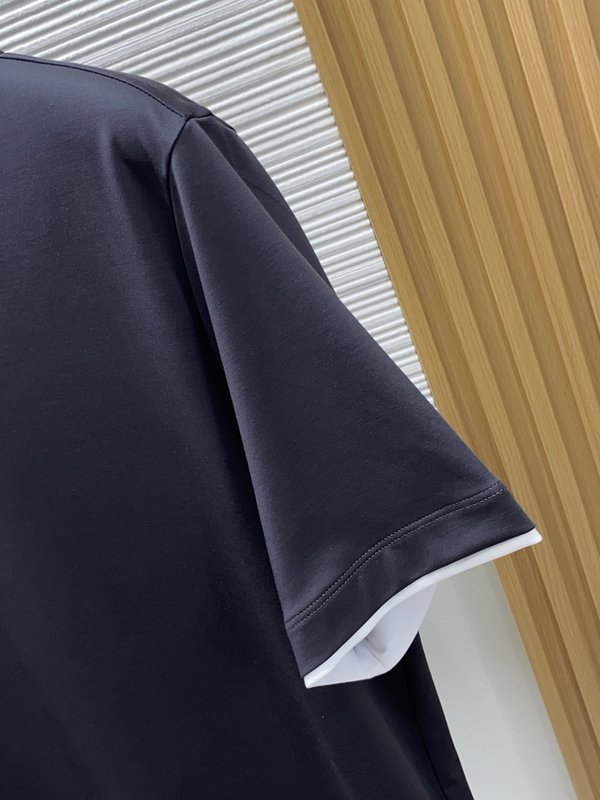 이른 봄 머서화 코튼 라운드 넥 반팔 티셔츠 001-230872