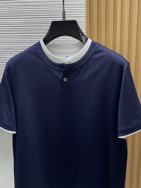 이른 봄 라운드넥 반팔 티셔츠 실크 코튼 심플 캐주얼 001-230874