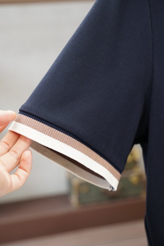 브루넬로 쿠치넬리 남성 자수 레이어드 라운드 티셔츠 001-230902