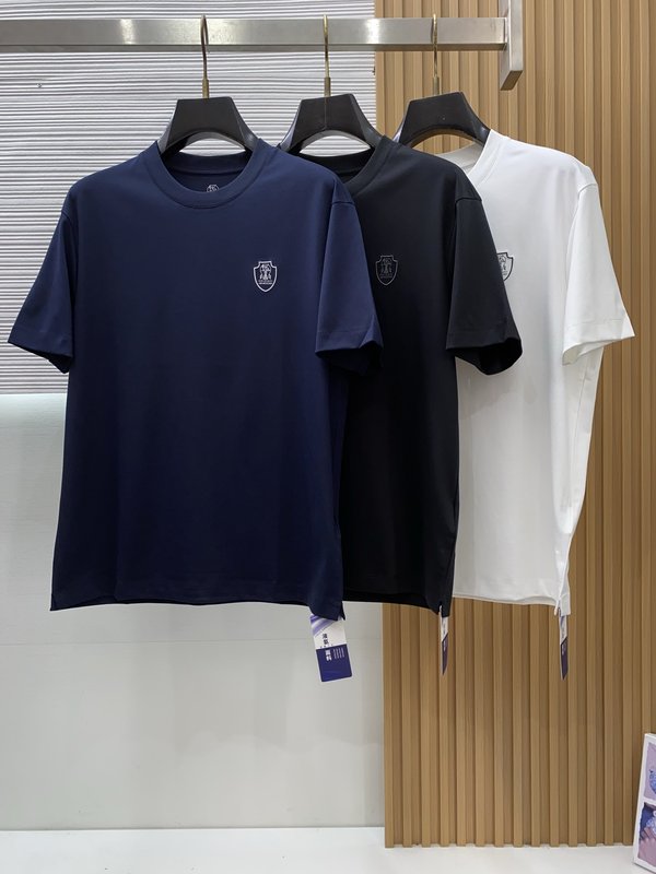 고급 장면사 모달 혼방 라운드넥 반팔 티셔츠 001-230912
