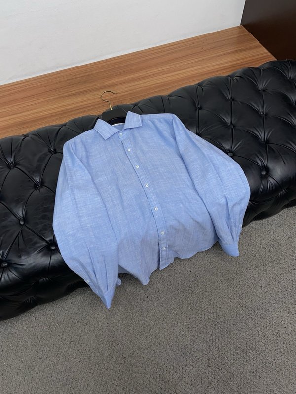 남성 텐셀 리넨 코튼 비즈니스 캐주얼 반팔 셔츠 001-230982