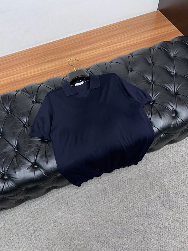 클래식 올드머니 스타일 텐셀 혼방 면 반팔 티셔츠 001-230991