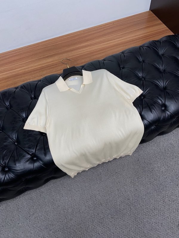 클래식 올드머니 스타일 텐셀 혼방 면 반팔 티셔츠 001-230995