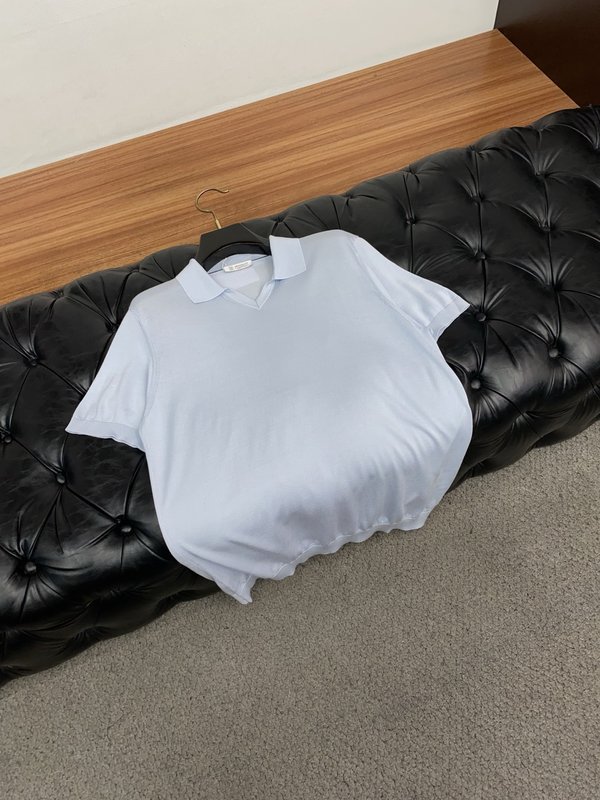 클래식 올드머니 스타일 텐셀 혼방 면 반팔 티셔츠 001-230996